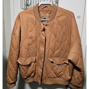 Universal Thread Women's Sz XXL Quilted Utility Urban Jacket Tan Zip Up Snap